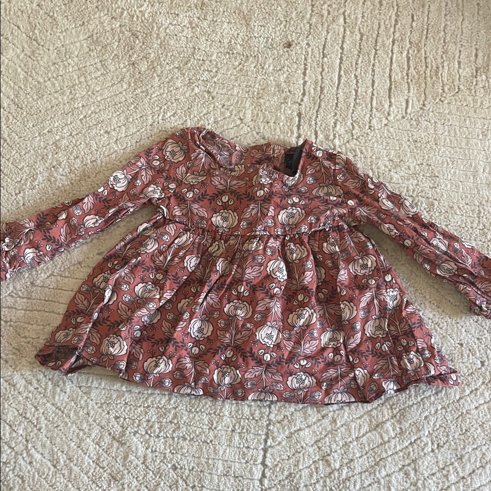 Cynthia Rowley Rust and White Floral Top
